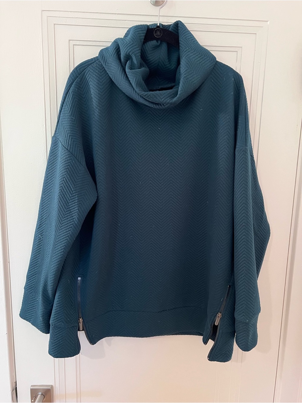 GAP Teal Cowl Neck Sweater with Side Zips
